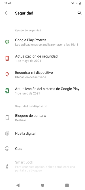 Seleccione Bloqueo de pantalla