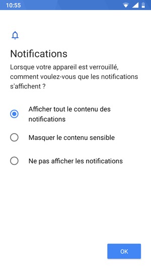 Sélectionnez votre option préférée et sélectionnez OK