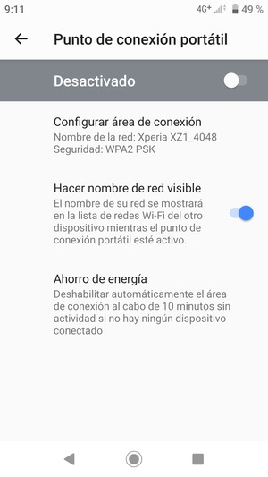 Seleccione Configurar área de conexión