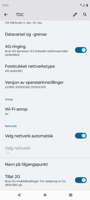 Bla til og velg Navn på tilgangspunkt