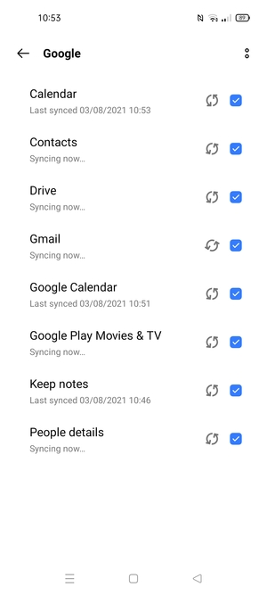 Your information will be synchronised