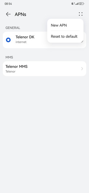 Select Reset to default