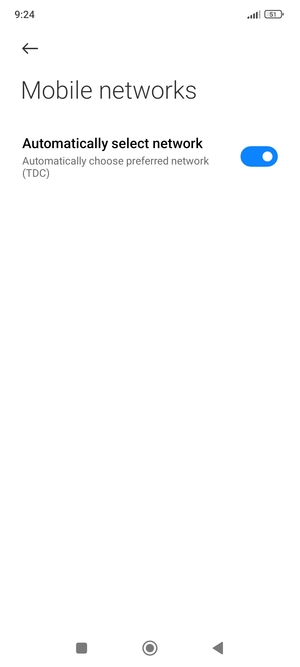 Turn off Automatically select network