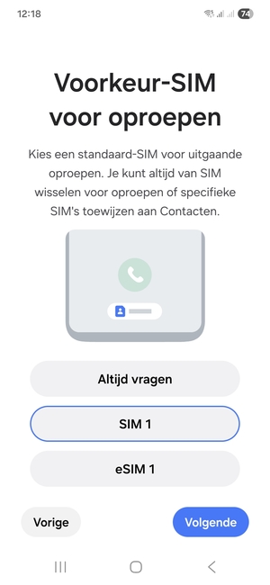 Selecteer uw voorkeursoptie en selecteer Volgende