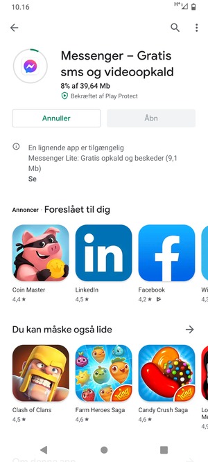 Afvent at installeringen er afsluttet