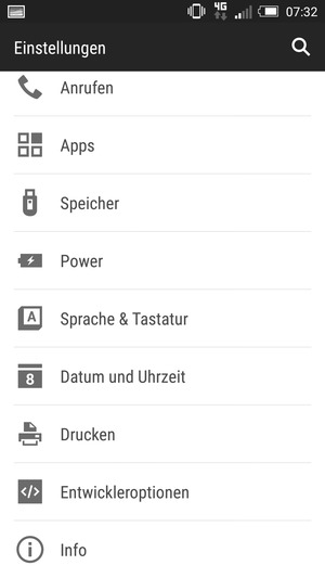 Scrollen Sie und wählen Sie Info