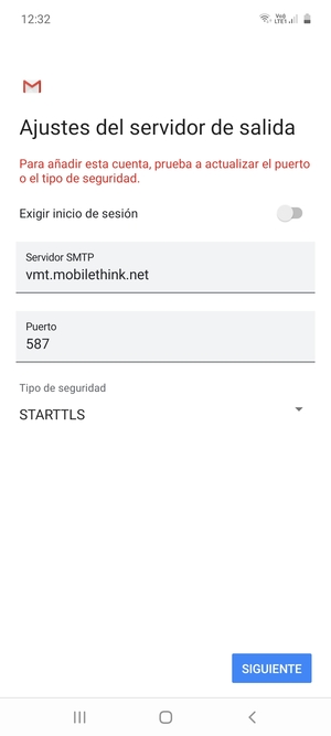 Seleccione Tipo de seguridad