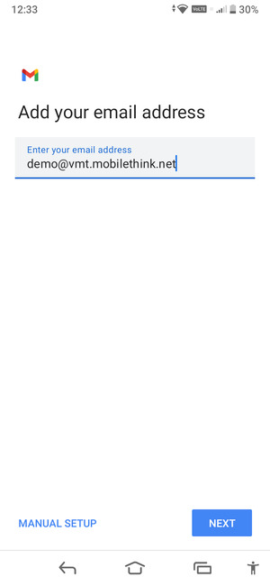 Enter your Email address and select NEXT
