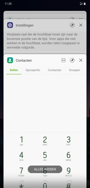 Selecteer ALLES WISSEN om alle actieve apps te sluiten