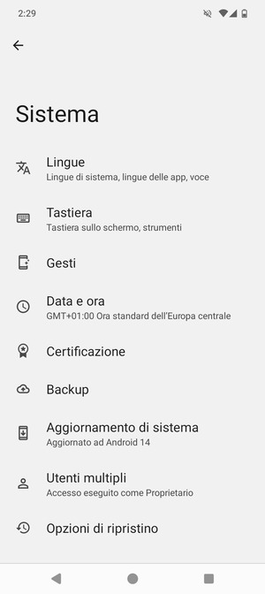 Seleziona Aggiornamento di sistema