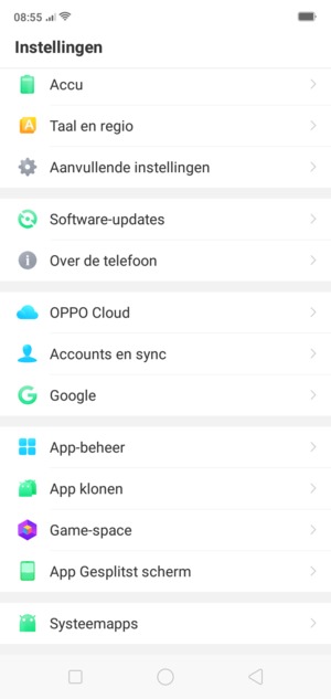 Scroll naar en selecteer Software-updates