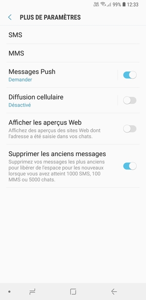 Sélectionnez SMS