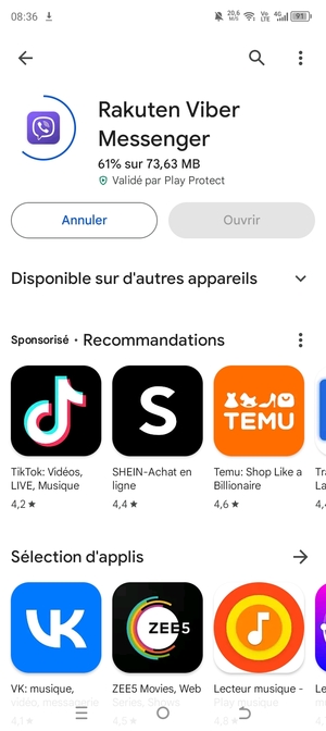 Veuillez attendre la fin de la procédure d'installation