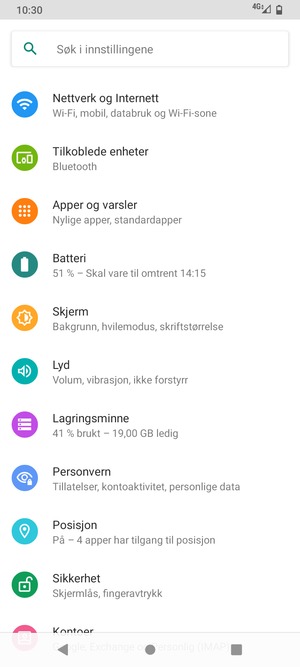 Velg Nettverk og Internett