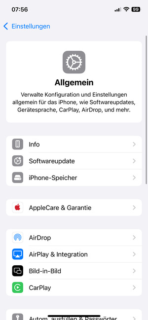 Wählen Sie Softwareupdate