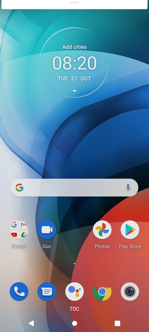 Slide down the top menu