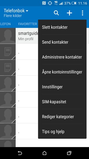 Velg Administrere kontakter