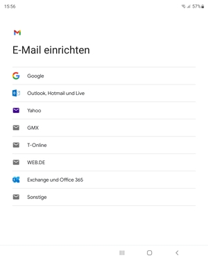 Wählen Sie Google