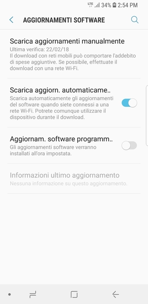 Seleziona Scarica aggiornamenti manualmente