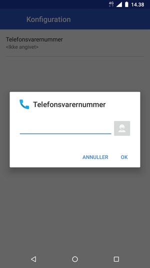 Indtast Telefonsvarernummer og vælg OK