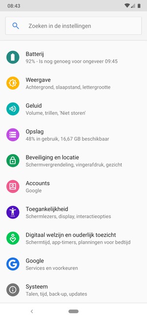Scroll naar en selecteer Beveiliging en locatie