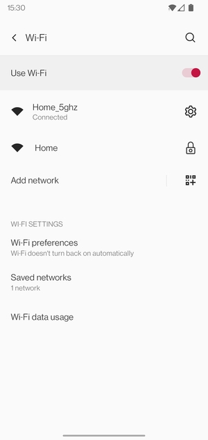 You are now connected to the Wi-Fi network