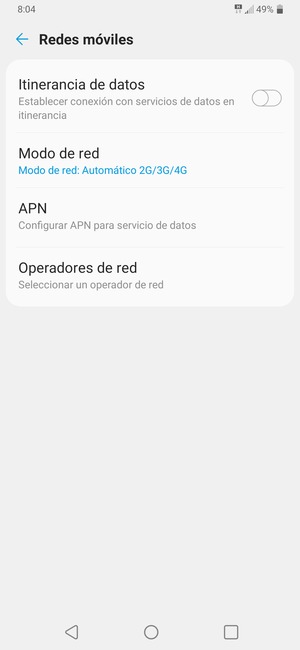 Seleccione Modo de red