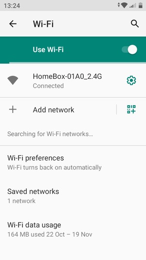 You are now connected to the Wi-Fi network