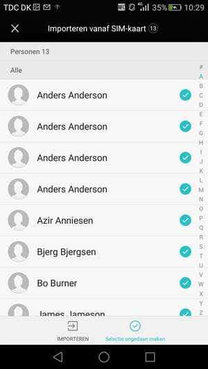 Selecteer IMPORTEREN