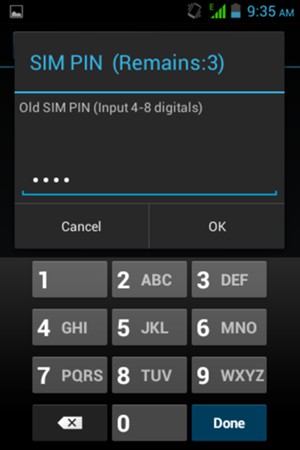 Enter your Old SIM PIN and select OK