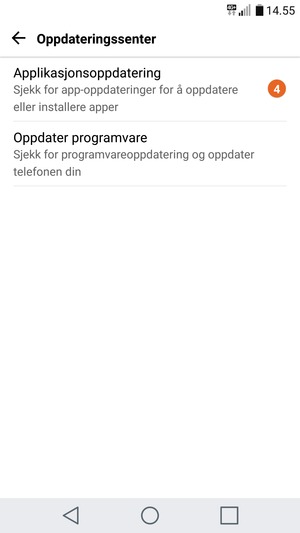Velg Oppdater programvare