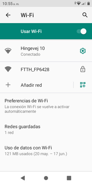 Ahora está conectado a la red Wi-Fi