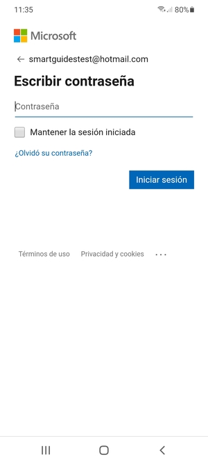 Introduzca su contraseña y seleccione Iniciar sesión