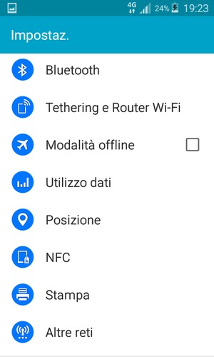 Se viene
visualizzata questa schermata, seleziona Altre reti