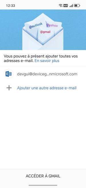 Sélectionnez ACCÉDER  À GMAIL