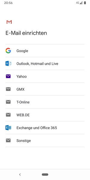 Wählen Sie Google
