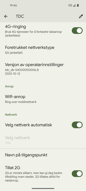 Bla til og velg Navn på tilgangspunkt