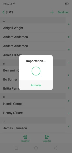 Vos contacts vont être enregistrés sur votre compte Google et dans votre téléphone lors de la prochaine synchronisation de Google.