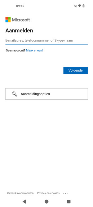 Voer uw e-mailadres in en selecteer Volgende