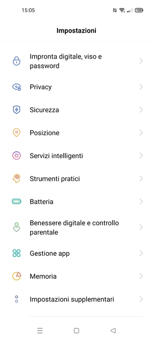 Scorri e seleziona Sicurezza