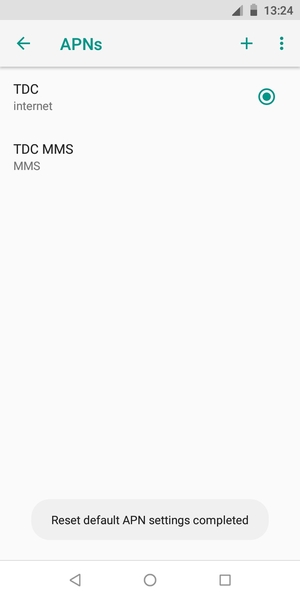 Your phone will reset to default Internet and MMS settings