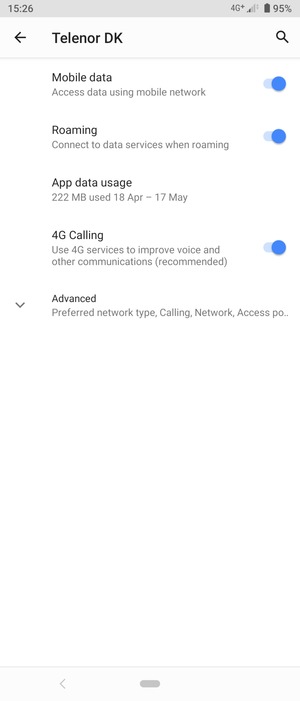 Turn Roaming on or off