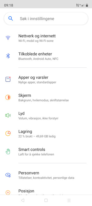 Velg Nettverk og internett