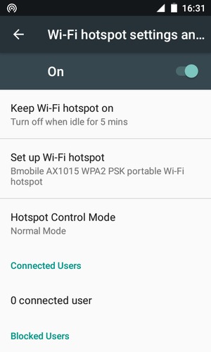 Your phone is now set up for use as a modem