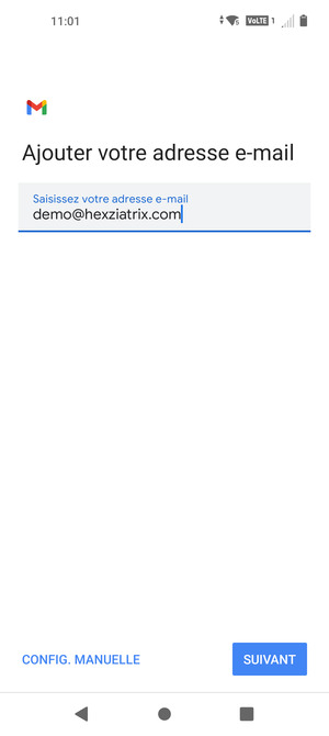 Saisissez votre adresse e-mail et sélectionnez SUIVANT