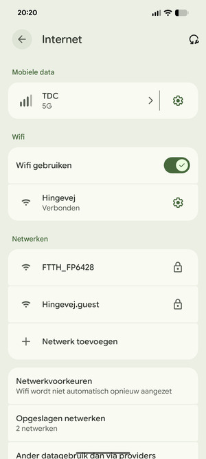 U bent nu verbonden met het WiFi-netwerk
