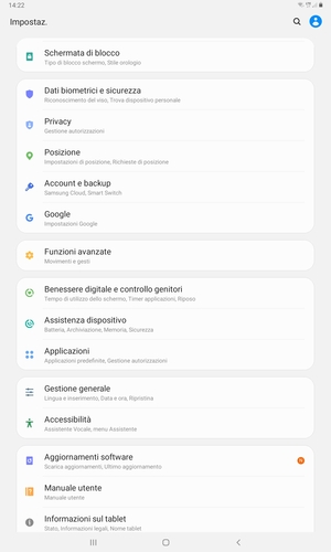 Scorri e seleziona Aggiornamenti software