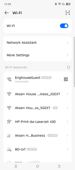 You are now connected to the Wi-Fi network