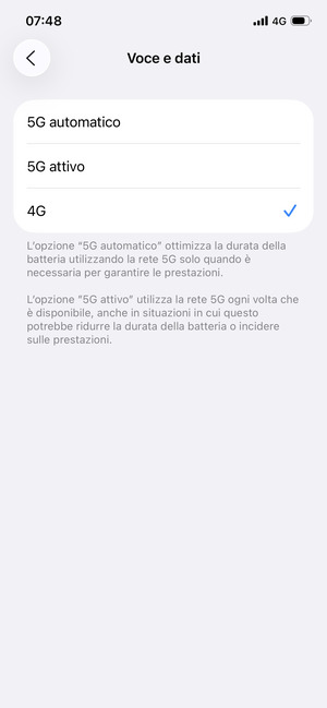 Seleziona 4G