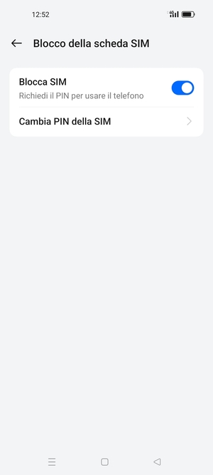 Seleziona Cambia PIN della SIM
